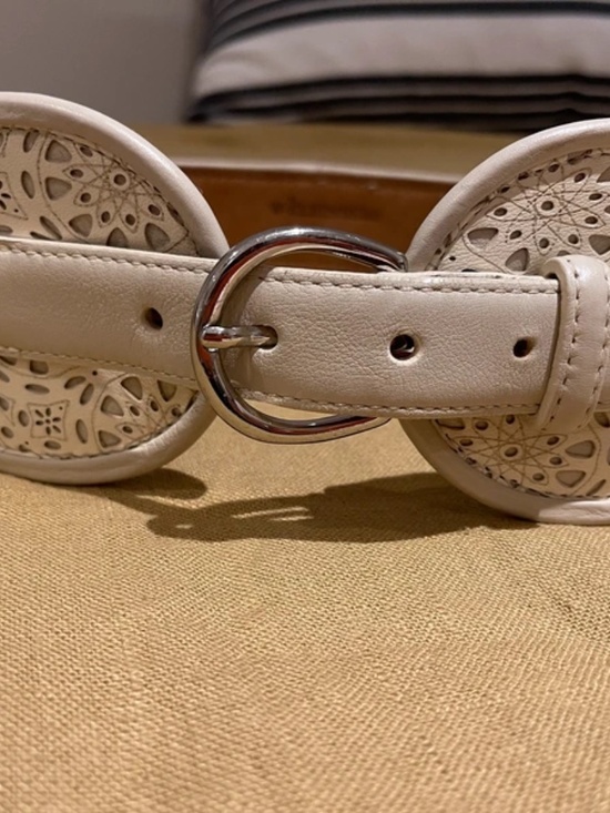 W Kleinberg large white leather belt size XS main image 5
